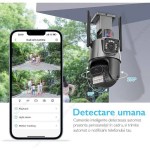Camera supraveghere Cartela 4G/WIFI, Dubla 360° 6MP