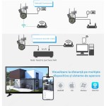 Camera supraveghere Cartela 4G/WIFI, Dubla 360° 6MP - imagine 4