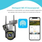 Camera supraveghere Cartela 4G/WIFI, Dubla 360° 6MP - imagine 3
