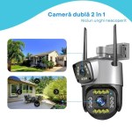 Camera supraveghere Cartela 4G/WIFI, Dubla 360° 6MP - imagine 2