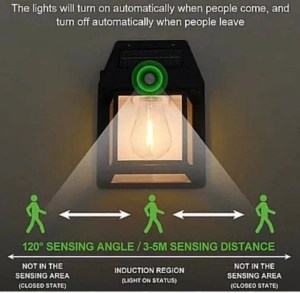 Lampa solara de perete LED cu senzor de miscare fara fir 3W Coba - imagine 5