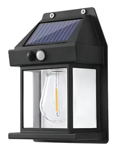 Lampa solara LED de perete Negru