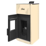 Termosemineu pe peleti Ferroli Mirano Pellet Pro, 24 kW, tabla otel, bej - imagine 2