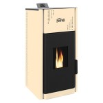 Termosemineu pe peleti Ferroli Mirano Pellet Pro, 24 kW, tabla otel, bej
