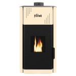 Termosemineu pe peleti Ferroli Mirano Pellet Pro, 24 kW, tabla otel, bej - imagine 3